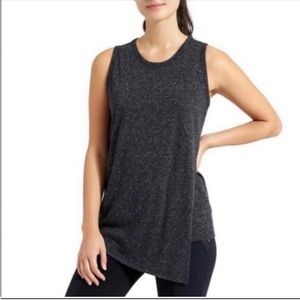 Athleta Getaway Asymmetrical Hem Gray Sleeveless Top, Size XXS